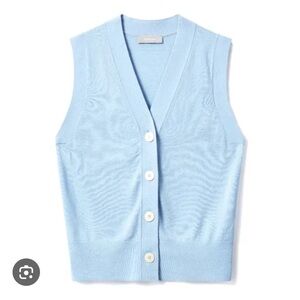 Everlane The Cotton–Merino Sweater Vest Steel Blue XS